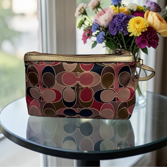 Coach scarf print sateen signature C wristlet wallet with hangtag - Picture 2 of 6